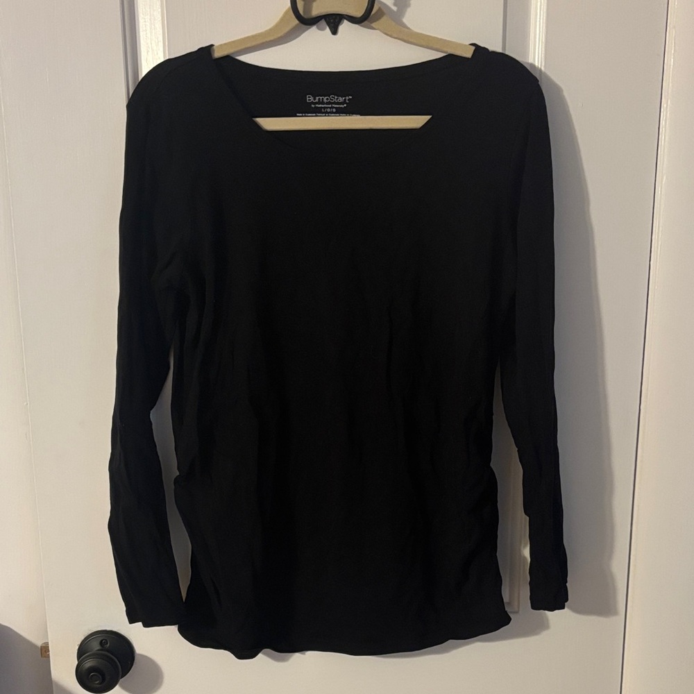BumpStart Classic Black Long Sleeve Maternity Top